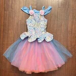 Revolution Blue and Pink Sequin and Tulle Kids Ballet Dance Costume, Size Small